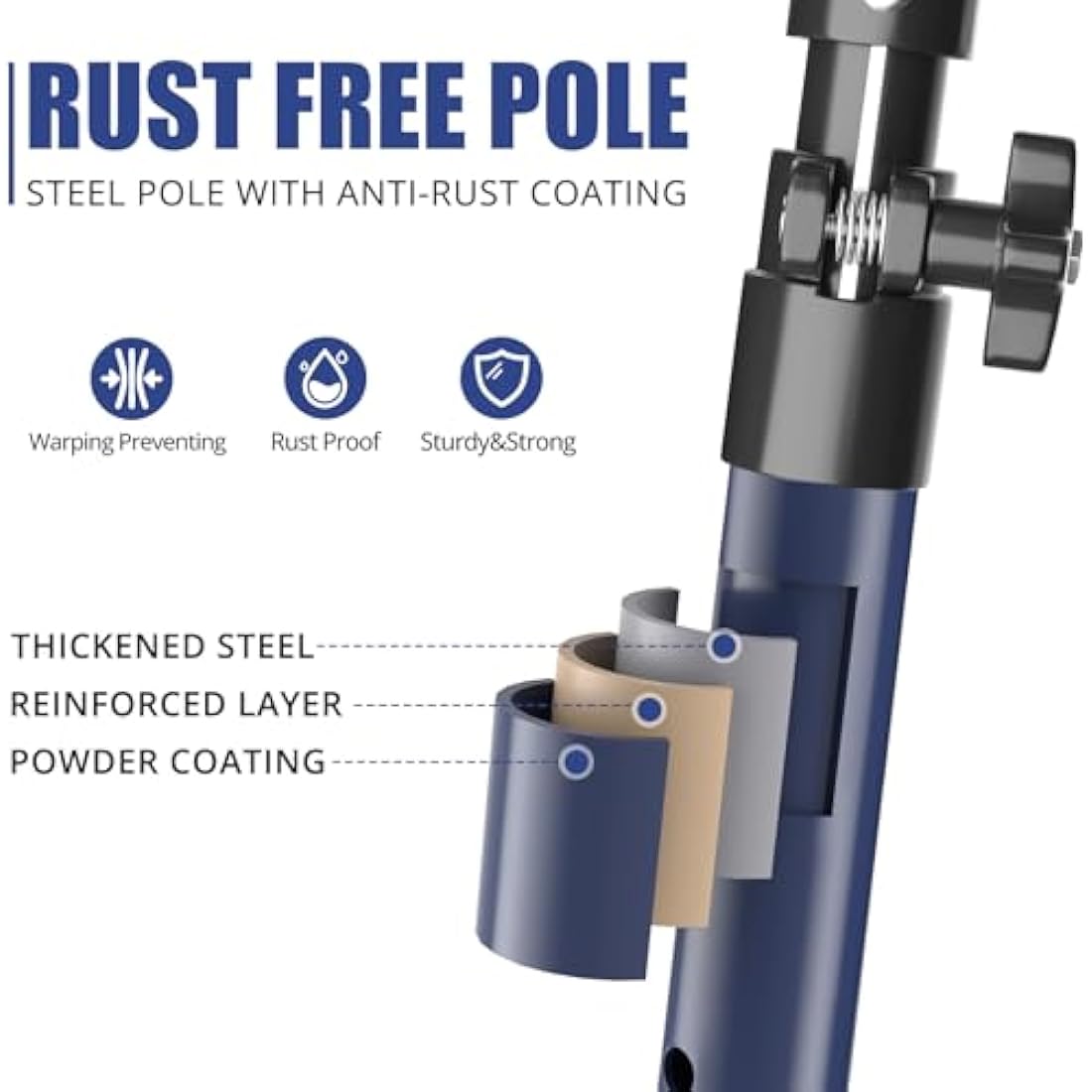 XINQIAO Third Hand Support System | Steel Cabinet Jack & Drywall Pole, 2PC