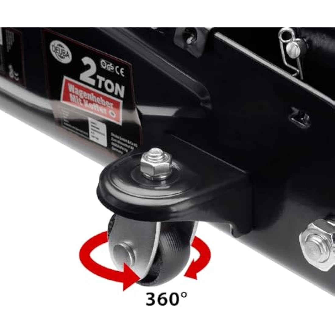 Deuba 2 Tonne Hydraulic Trolley Floor Jack with Case and Rubber Pad