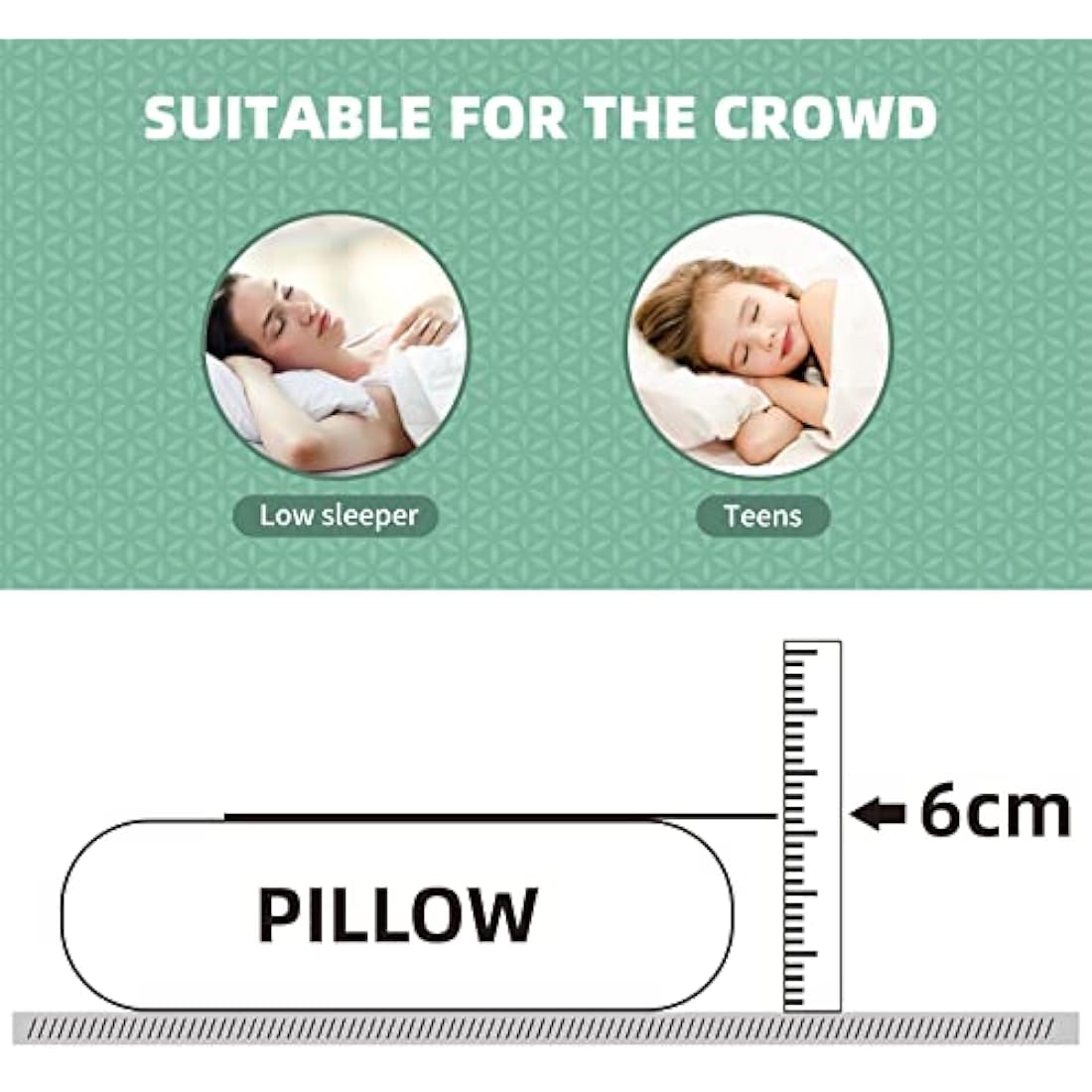 NOFFA Thin Memory Foam Pillow – 2.4” Low Profile for Stomach Sleepers