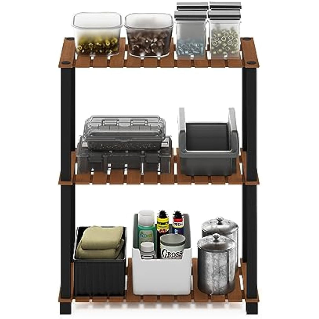 Furinno Pangkor 3-Tier Wood Plant Stand – Indoor Outdoor Display Shelf
