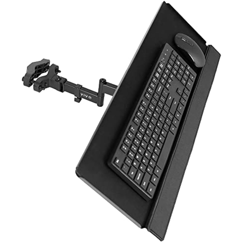 VIVO Universal Pole Mount Keyboard Tray | Full Motion Steel Arm, Black