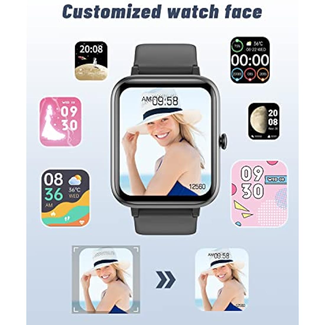 GRV Smart Watch with Bluetooth Calling | IP68 Fitness Tracker for Men Women