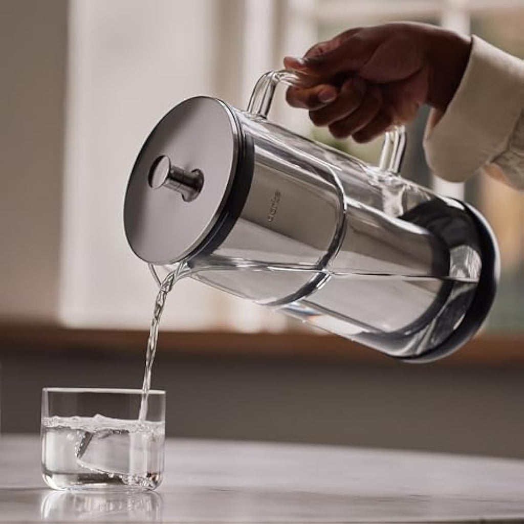Aarke Purifier – 1.2L Glass & Stainless Steel Water Filter Jug