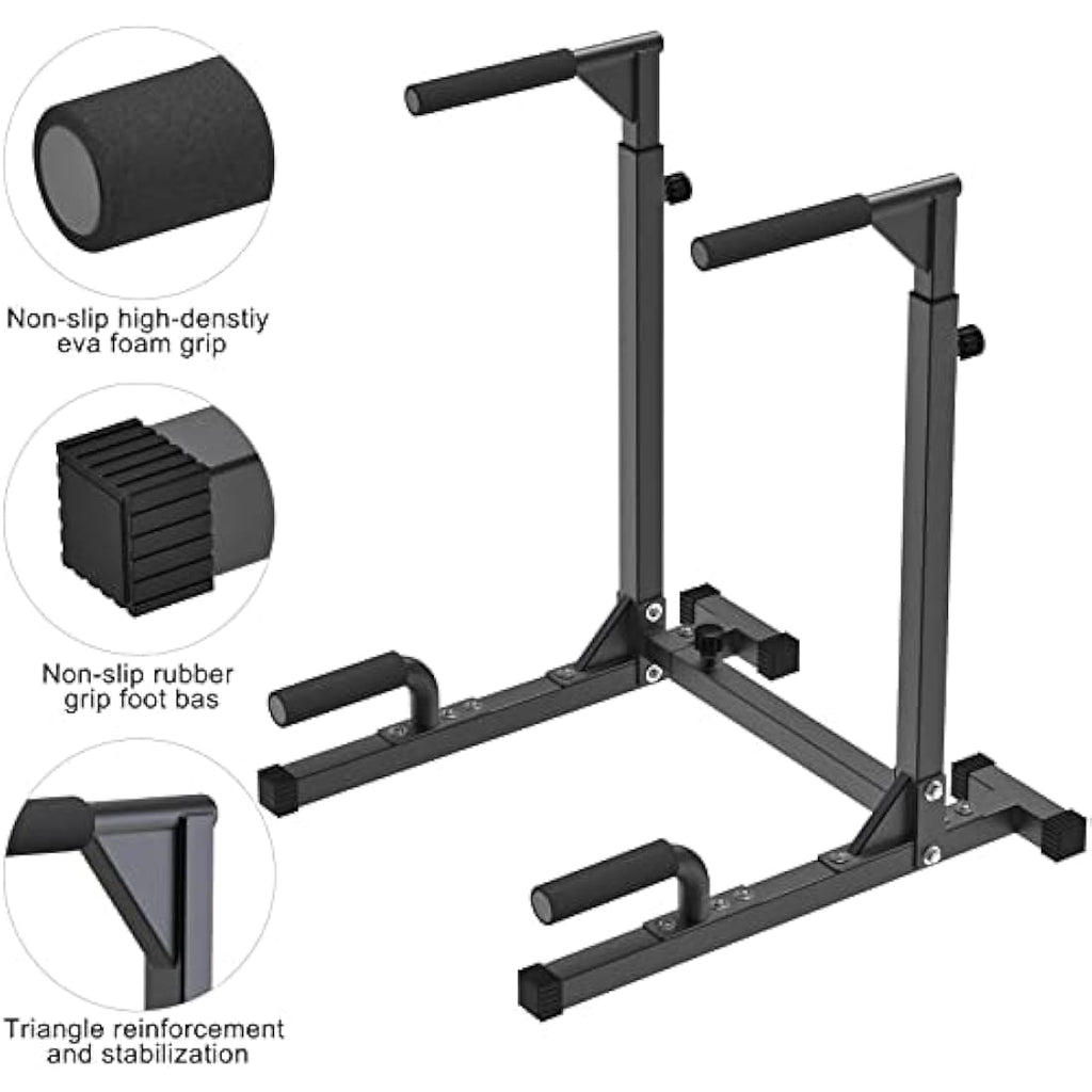 SELEWARE Heavy Duty Adjustable Dip Bar Station - 800lb Capacity