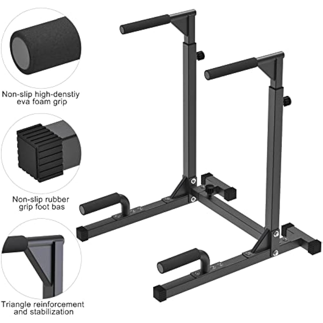 SELEWARE Heavy Duty Adjustable Dip Bar Station - 800lb Capacity