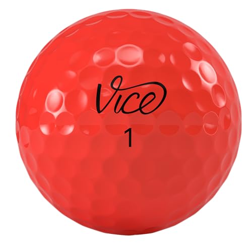 Vice Golf Pro Soft Golf Balls – 3-Piece Urethane Cover – Neon Red