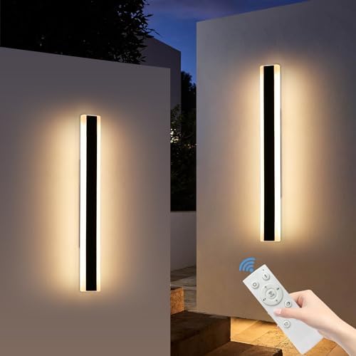 Mikeru 80cm Outdoor LED Wall Lights | Dimmable IP65 Waterproof 2-Pack