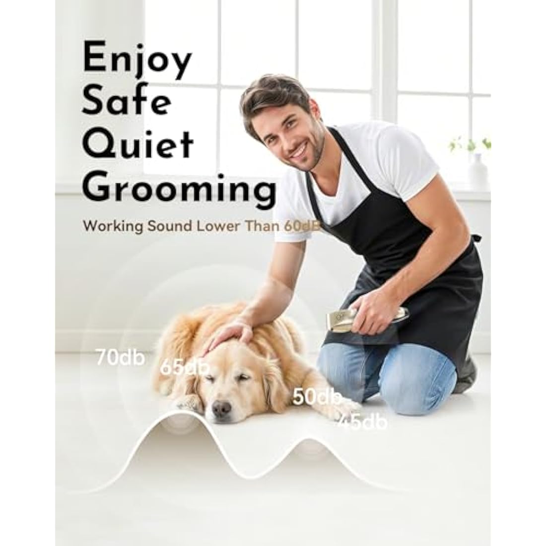 Dog Clippers – Low Noise Cordless Pet Grooming Kit with Nails