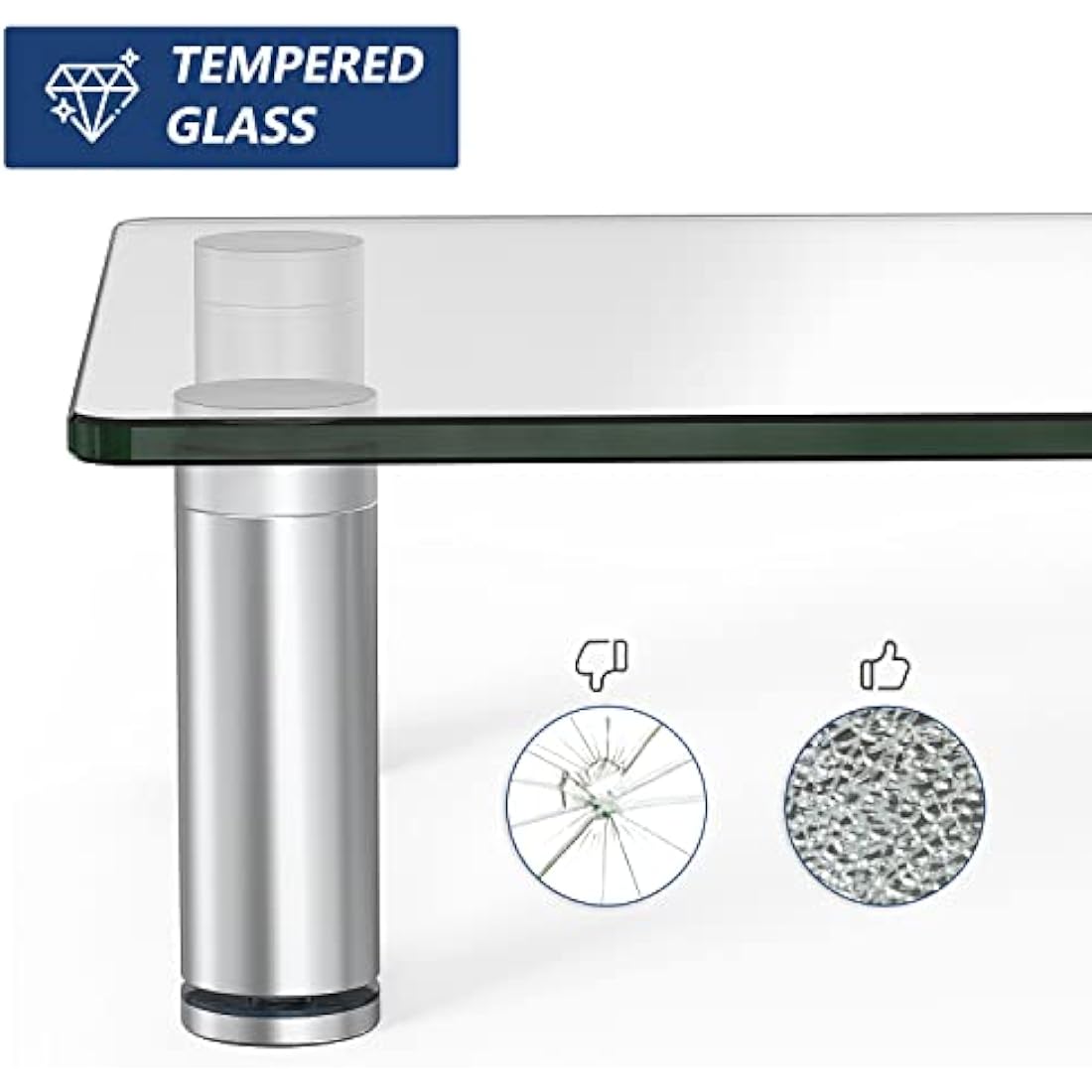 FITUEYES Dual Monitor Stand – Tempered Glass Laptop Riser, 2 Pack