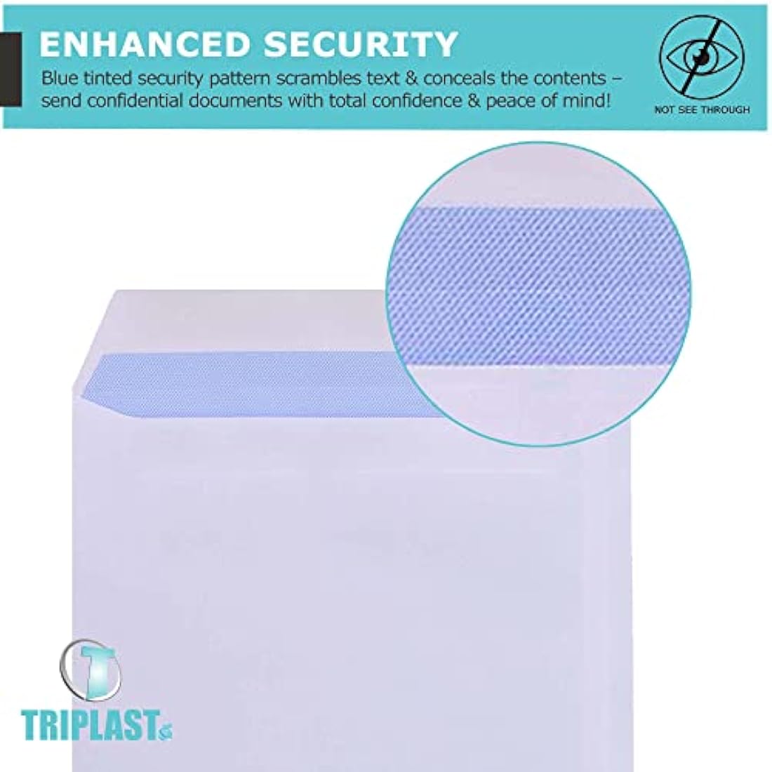 Triplast C4 White Window Security Envelopes – Self Seal 90gsm (50 Pack)