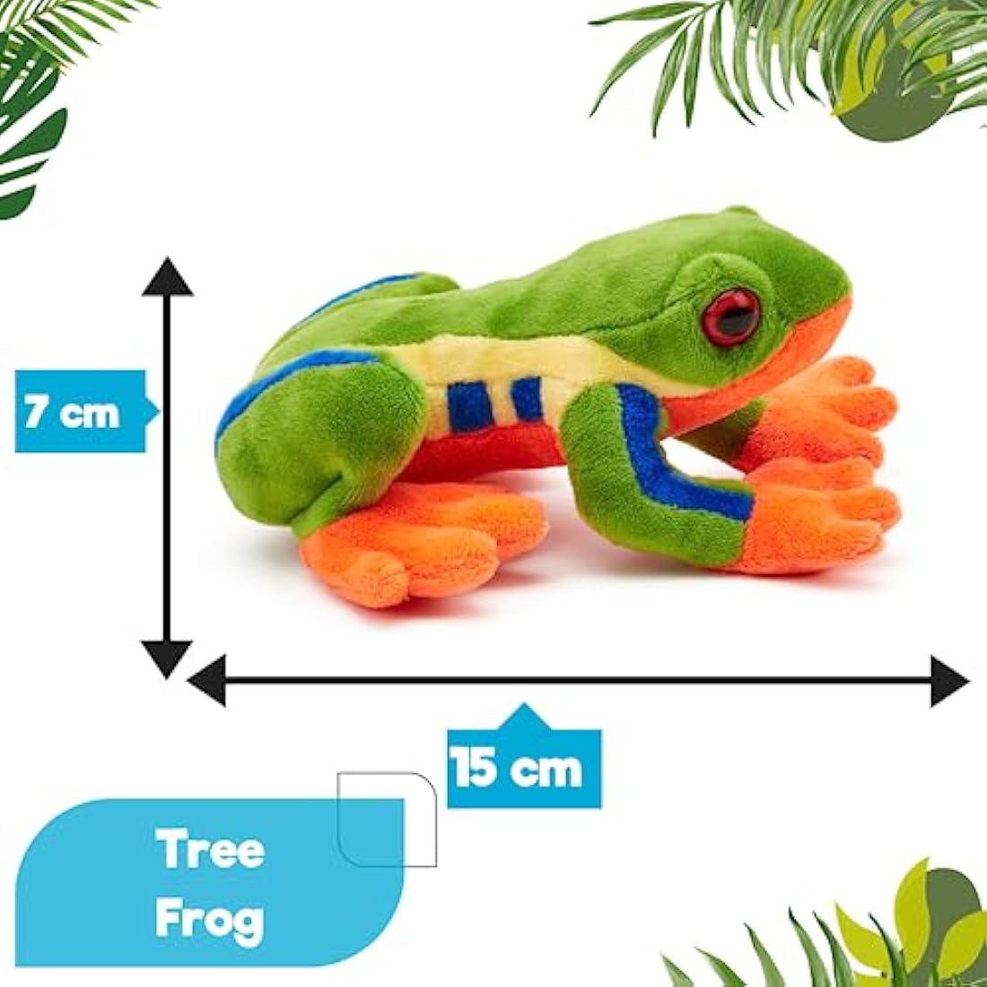 Zappi Co Tree Frog Plush Toy – 15cm Recycled Eco-Friendly Stuffed Animal