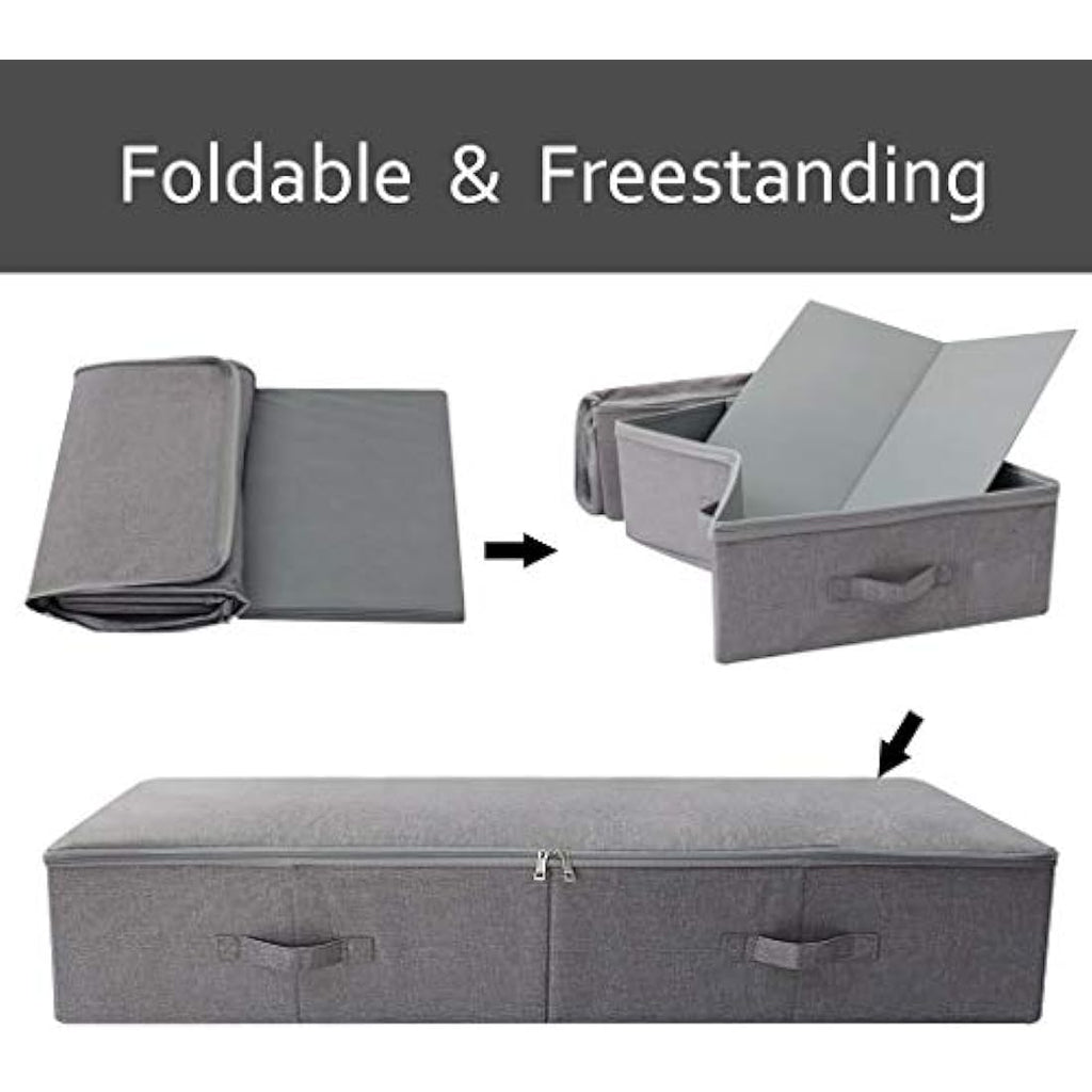 Amonsen Underbed Shoe Storage Organizer with Zip Lid - Dark Gray