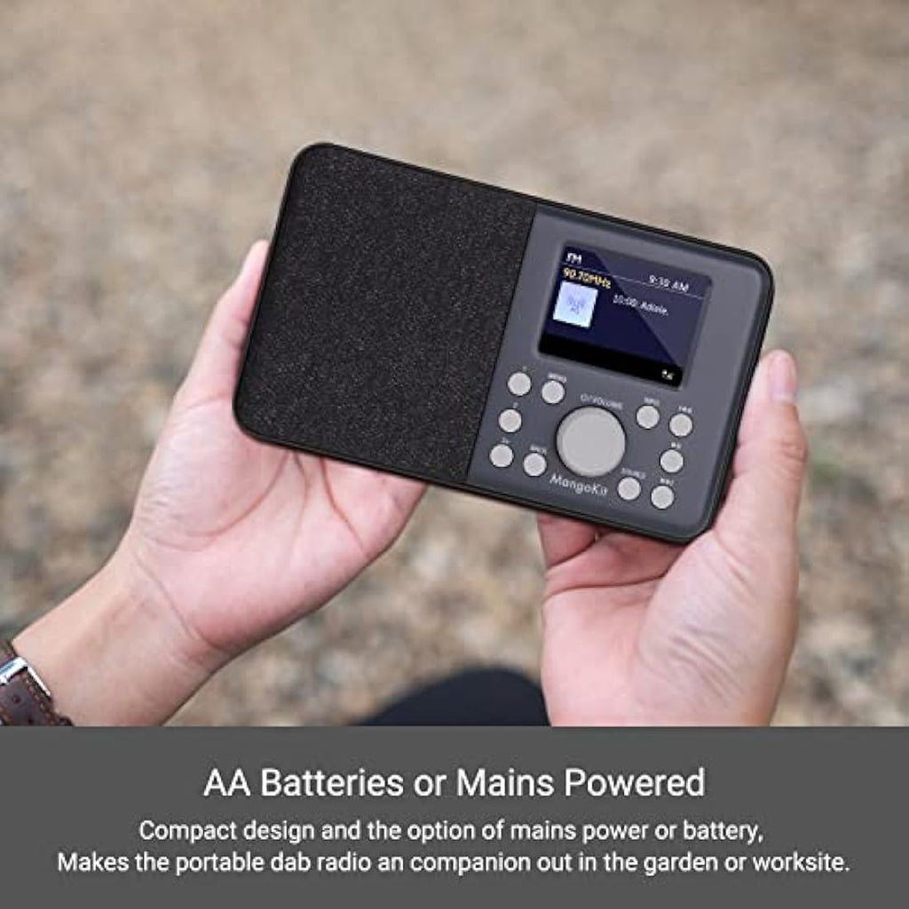 MangoKit MD3 Portable DAB/DAB+ Digital Radio with Bluetooth – Dark Grey