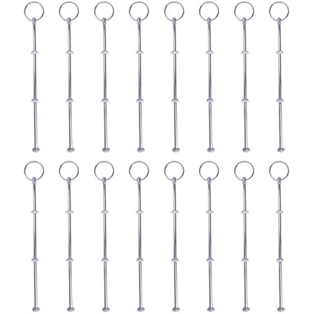 Rayinblue 16 Sets 3 Tier Cake Plate Stand Handle Fittings - Silver Metal