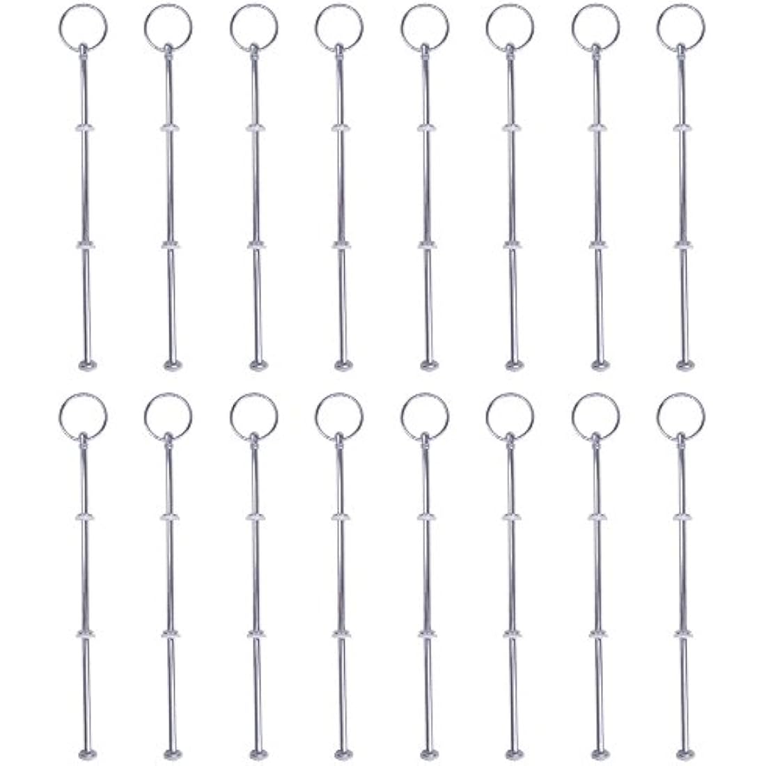 Rayinblue 16 Sets 3 Tier Cake Plate Stand Handle Fittings - Silver Metal