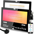 Mobri Smart LED Floodlight – 50W RGB & Warm White IP66 Waterproof, 2 Pack