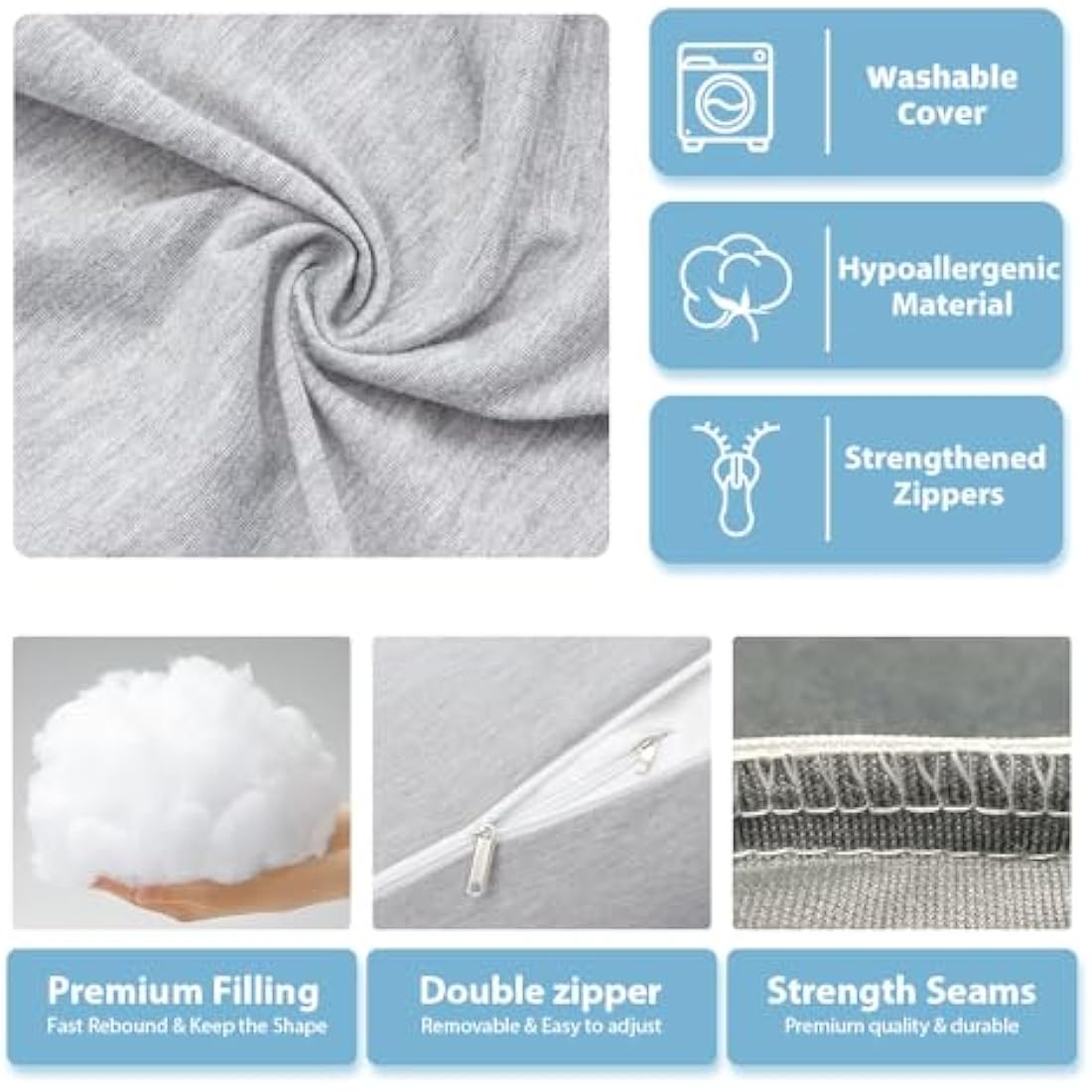 Chilling Home Cooling Pregnancy Pillow – 55" U-Shaped Jersey Body Pillow