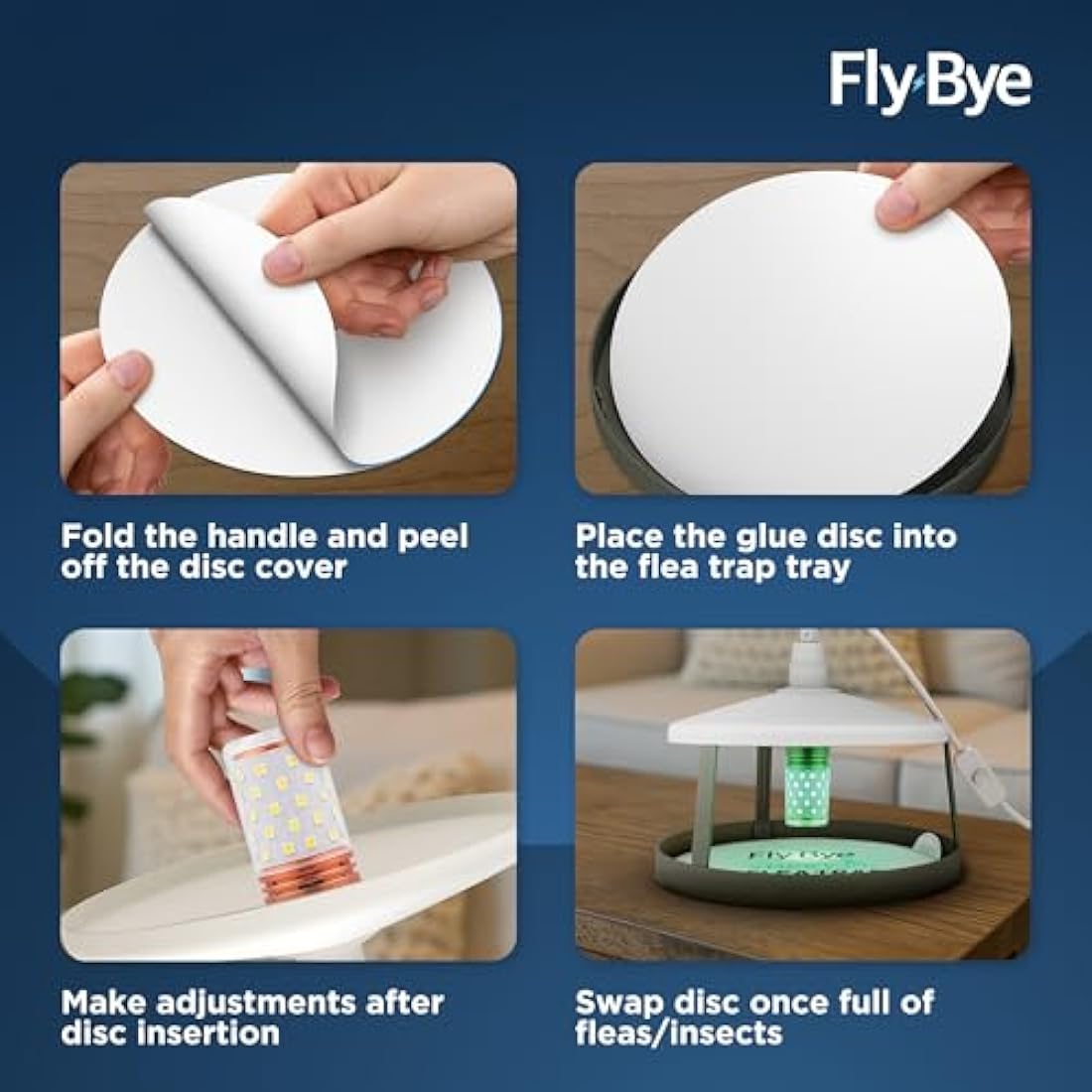 Fly-Bye Flea Trap Sticky Discs – 24 Pack Non-Toxic Refill Pads