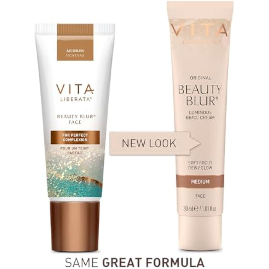 Vita Liberata Beauty Blur Medium 30ml & Brush Bundle | Tinted Primer