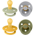 BIBS Colour Pacifier 4-Pack | Natural Rubber Latex, 0-6 Months