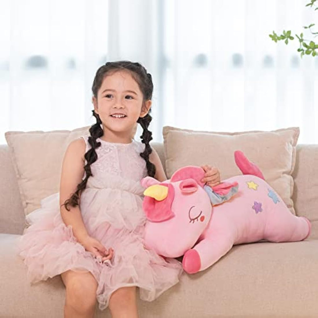 GAGAKU 26-inch Giant Unicorn Plush Pillow – Soft Stuffed Animal, Pink