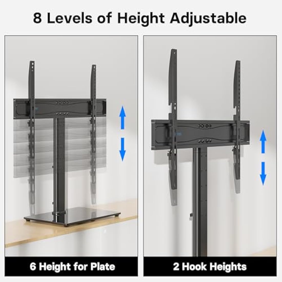 BONTEC Universal TV Stand for 32-65 inch TVs | Height Adjustable Base