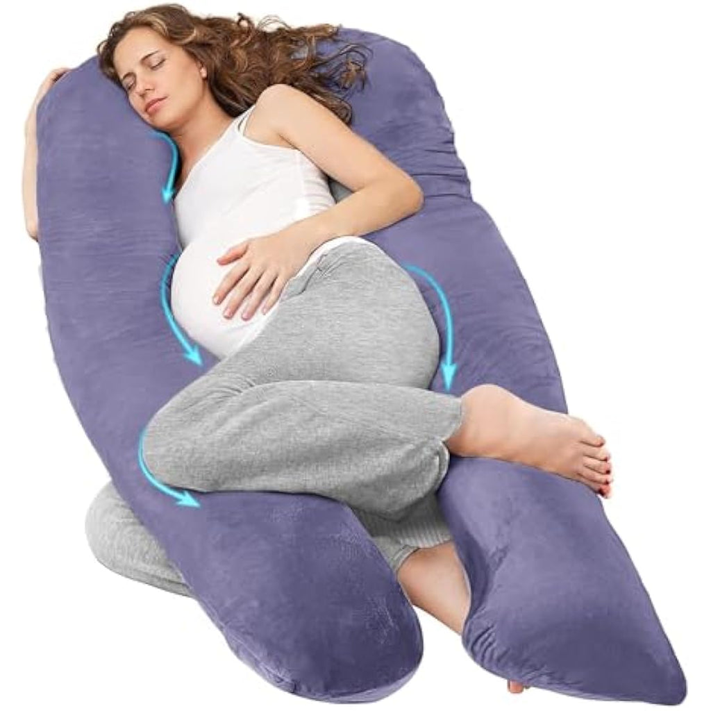 Nuliie U-Shaped Pregnancy Pillow | Full Body Maternity Support – Purple