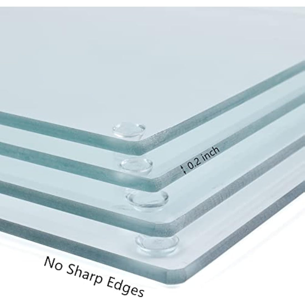 Hacaroa 4 Pack Tempered Glass Cutting Board – Non-Slip Clear Chopping Board
