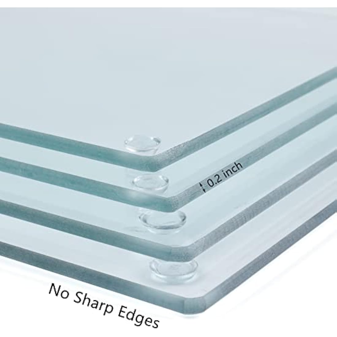 Hacaroa 4 Pack Tempered Glass Cutting Board – Non-Slip Clear Chopping Board