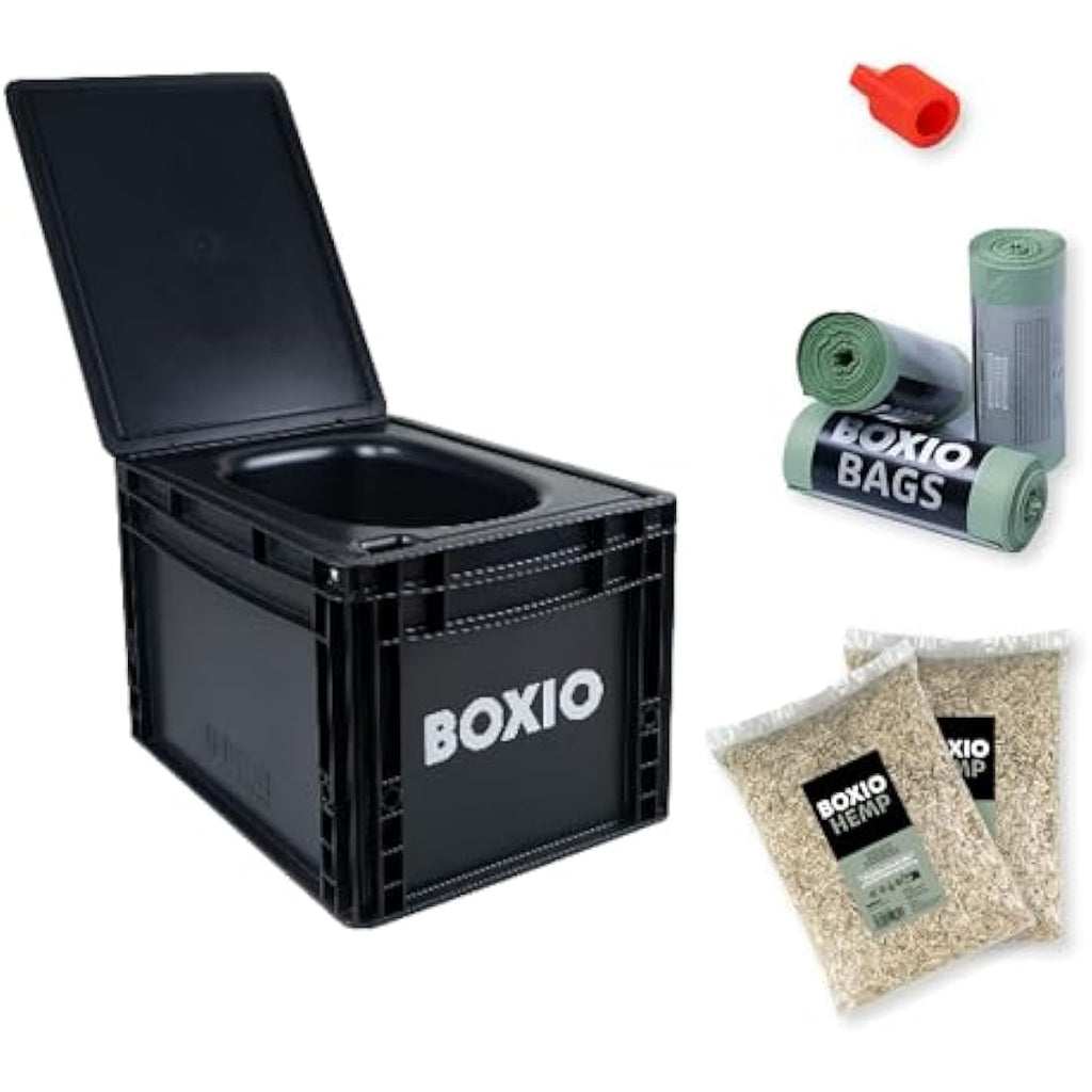 BOXIO Portable Composting Toilet – Compact Camping Toilet Starter Kit