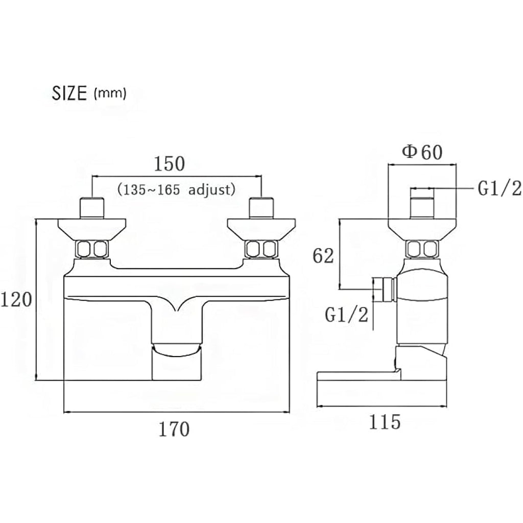 Chrome Shower Mixer Tap | Wall Mounted Brass Valve
