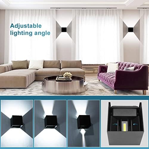 CANMEIJIA LED Outdoor Wall Lights | 12W IP65 Waterproof Black Sconce 4-Pack