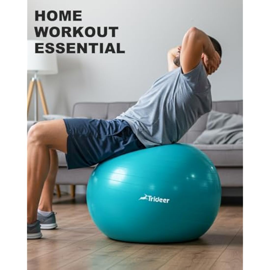 Trideer Exercise Ball – Anti-Burst Yoga Ball for Pregnancy & Office Chair