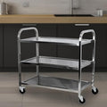 uyoyous 3-Tier Stainless Steel Utility Cart with Locking Wheels