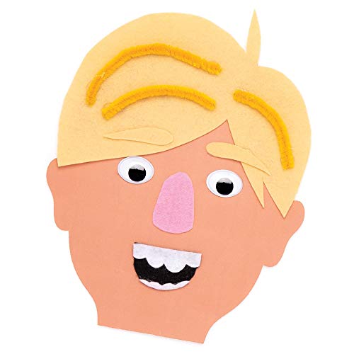 Baker Ross Skin Tone Face Cut-Outs – Paper Craft Shapes (Pack of 56)