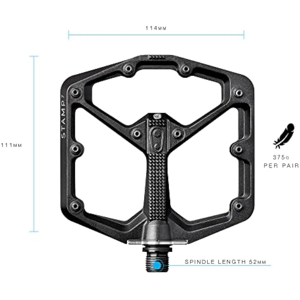 Crankbrothers Stamp MTB Platform Pedals | Aluminum 6061-T6 - Black