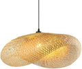 Schindora 40cm Bamboo Straw Hat Pendant Light – Retro E27 Ceiling Fixture