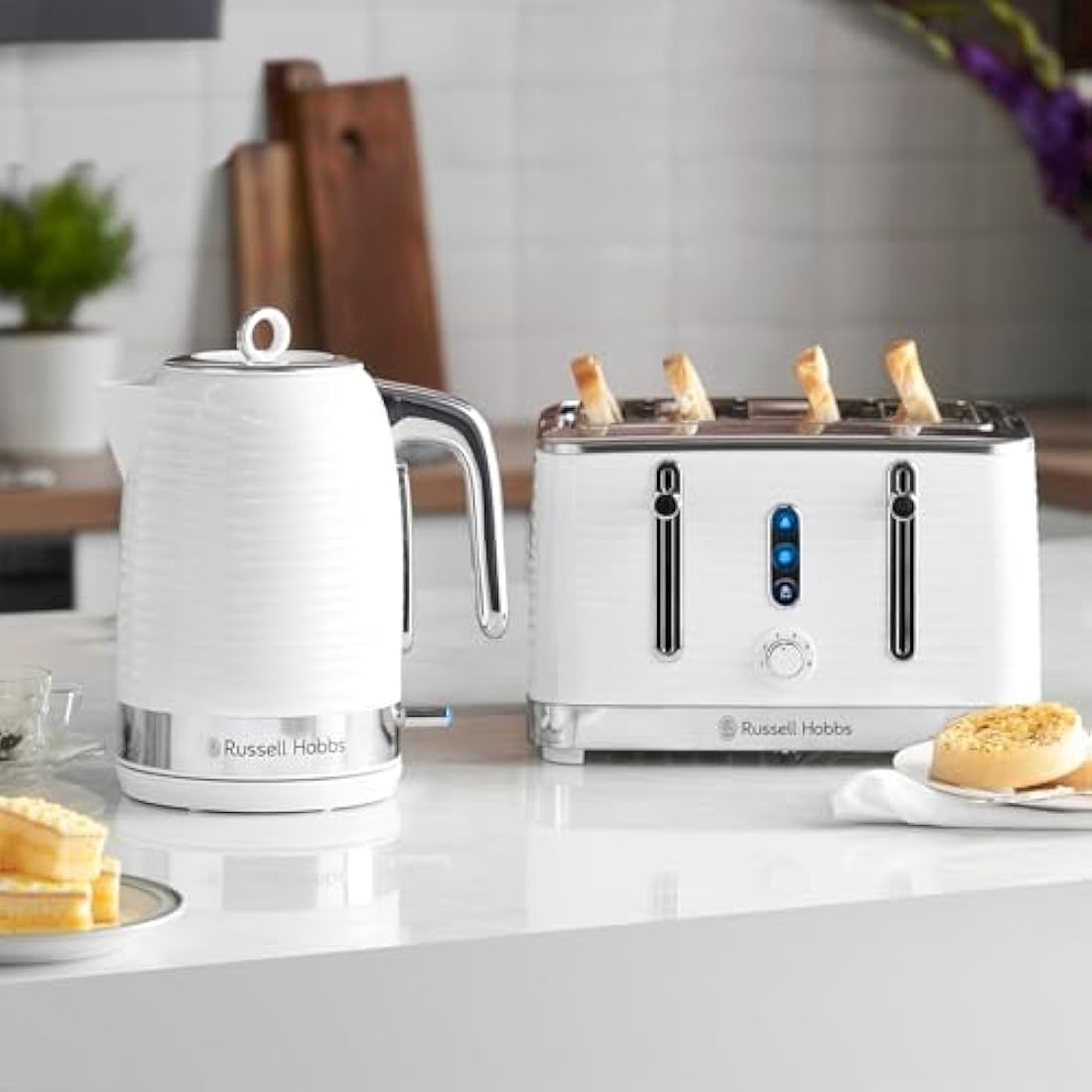 Russell Hobbs Inspire 4-Slice Toaster | White High Gloss – 24380