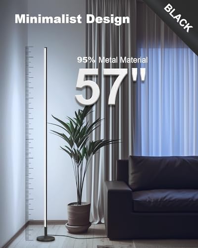TACAHE Minimalist Corner Floor Lamp | Dimmable LED Mood Light with Remote