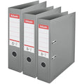 Esselte VIVIDA A4 Lever Arch File | 75mm Spine | Grey Plastic | 3 Pack