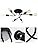 Industrial 6-Light Semi Flush Mount Ceiling Light - Black