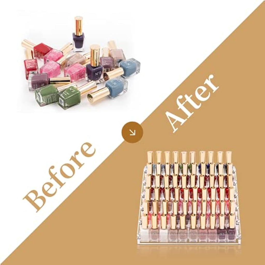 Benbilry 6-Tier Acrylic Nail Polish Organiser | 60 Bottle Display Rack