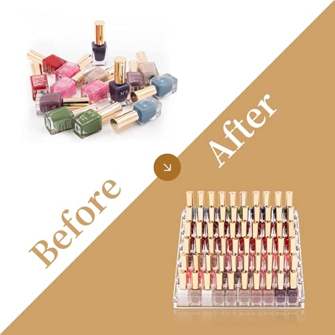 Benbilry 6-Tier Acrylic Nail Polish Organiser | 60 Bottle Display Rack