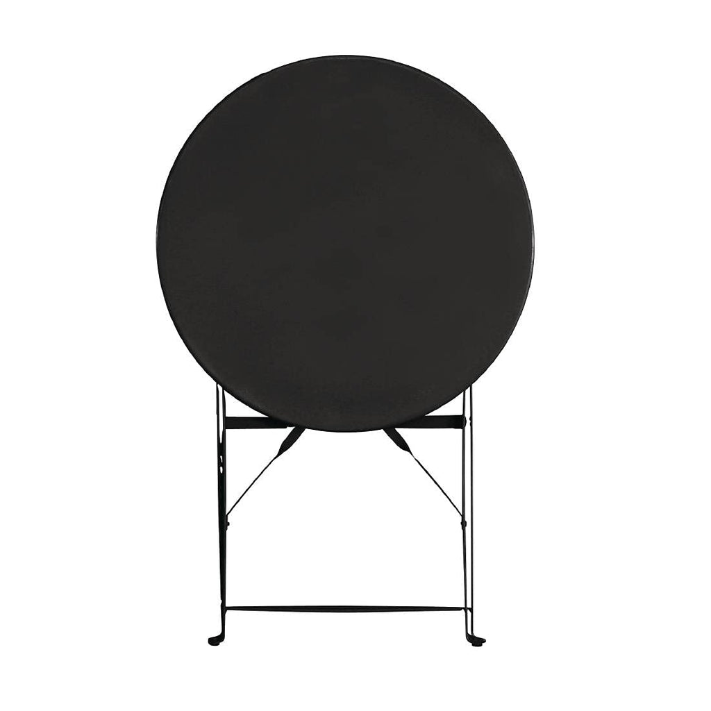 Bolero Black Steel Pavement Table – 710x595mm Outdoor Commercial Use