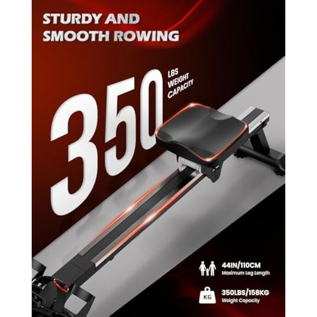 PASYOU PW30 Water Rowing Machine – Foldable Home Rower with Bluetooth