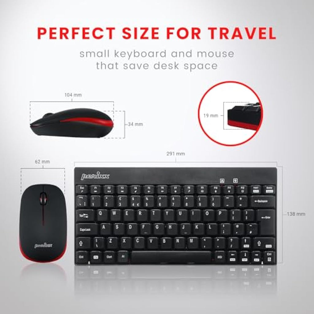 Perixx PERIDUO-712 Wireless Mini Keyboard and Mouse Combo | UK Layout