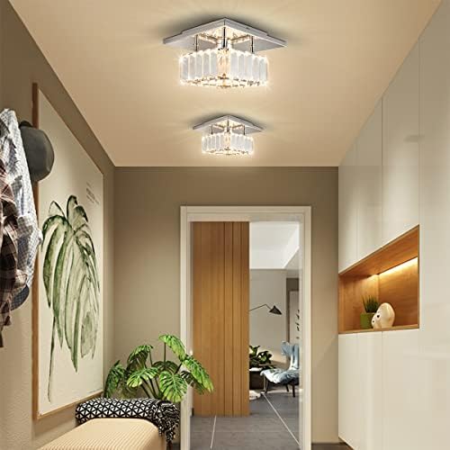 Jolof Store Square Crystal LED Ceiling Lamp – Modern Hallway Chandelier