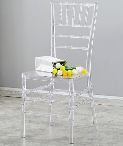 KAIHAOWIN Clear Acrylic Chiavari Chair – Modern Crystal Wedding Seating