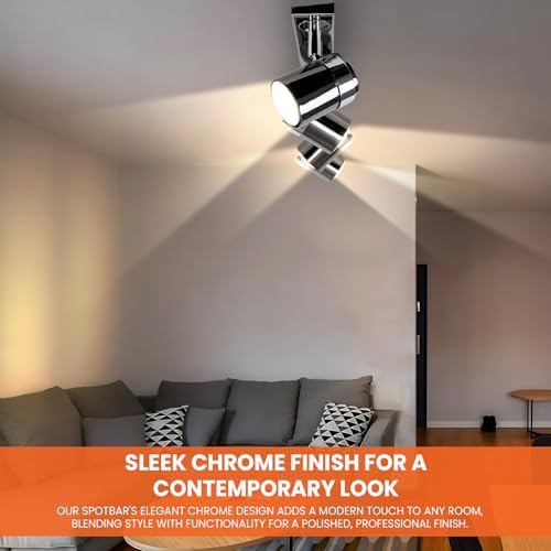 UKEW 4 Way Ceiling Spotlight – Modern Chrome Adjustable GU10 Bar