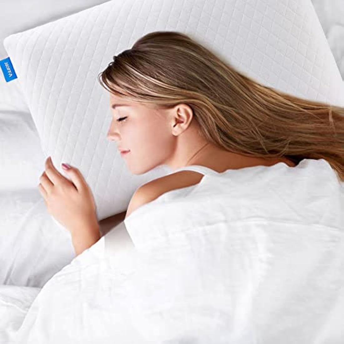 NOFFA Thin Memory Foam Pillow – 2.4” Low Profile for Stomach Sleepers